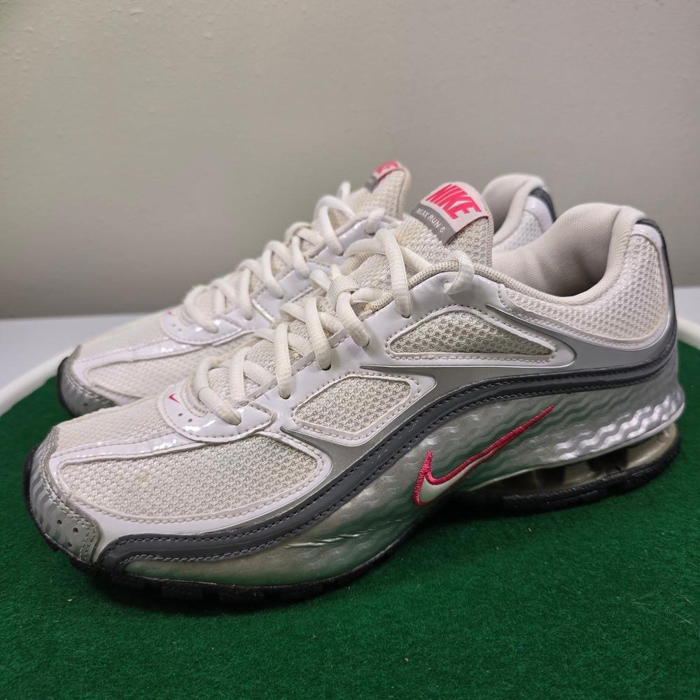 Nike Reax Run 5 Womens Running Shoes Size 10 White Silver Pink 407987-116